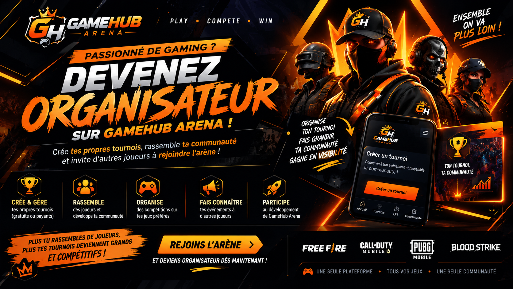 🚀 DEVENEZ ORGANISATEUR SUR GAMEHUB ARENA !