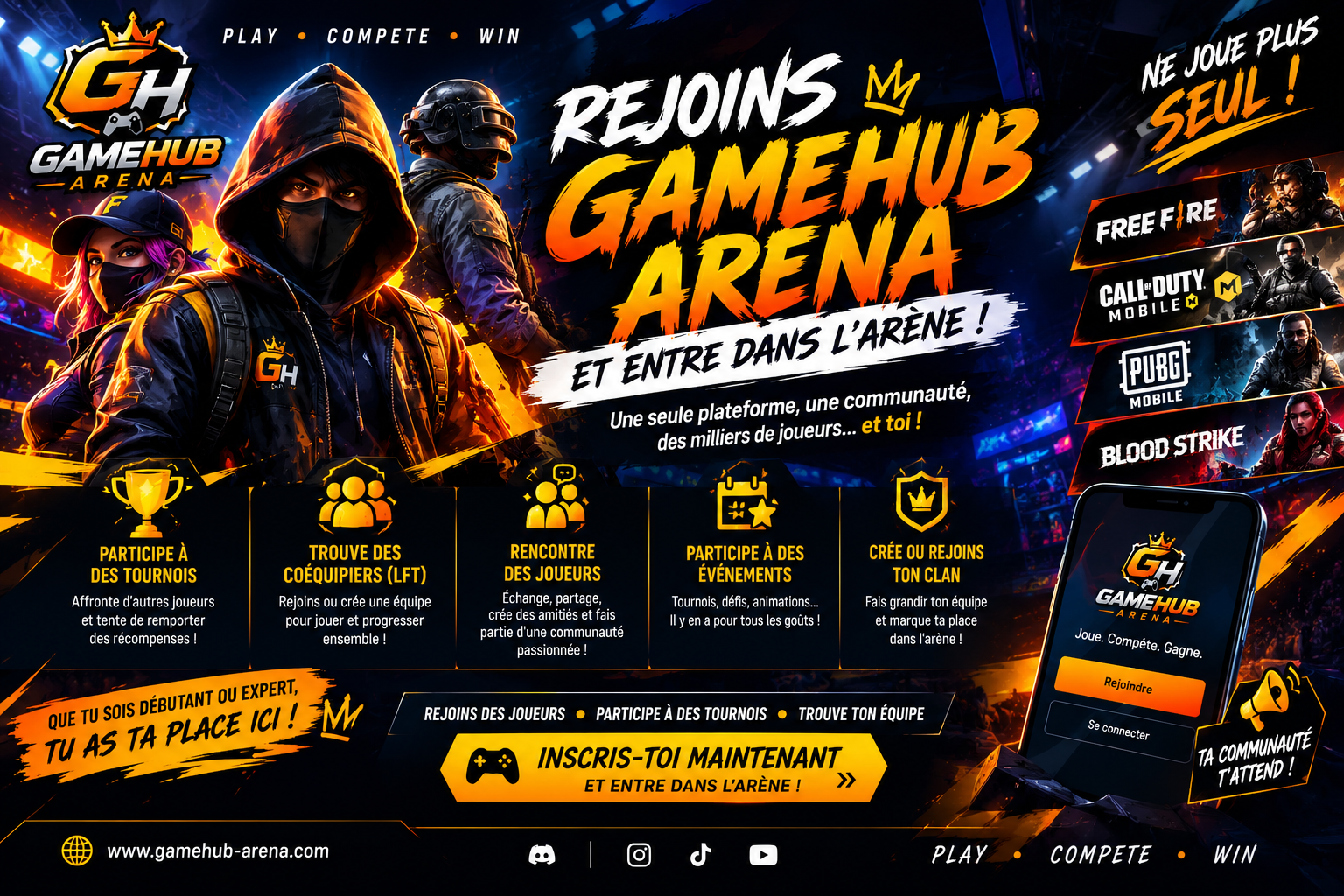 🎮 REJOINS GAMEHUB ARENA ET ENTRE DANS L'ARÈNE ! 🔥